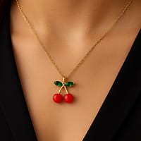 Cherry Blossom Pendant Necklace for Women