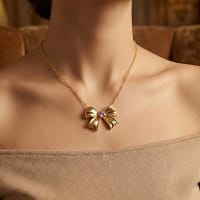 cute bow pendant necklace for girls