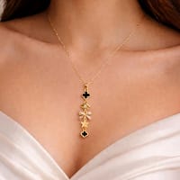 Black Clover Pendant Necklace