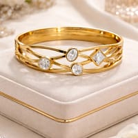 Luxury Geometric Crystal Gold Bracelet for Women