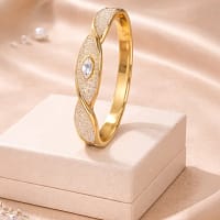 Elegant Crystal Leaf Gold Bracelet for Women