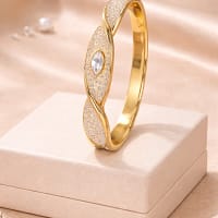 Elegant Crystal Leaf Gold Bracelet for Women