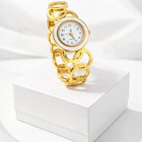 Gold Bracelet Style Watch for Women Elegant Analog Wrist Watch