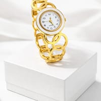 Gold Bracelet Style Watch for Women Elegant Analog Wrist Watch
