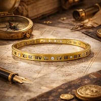 gold plated Roman number bracelet for women