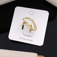 gold double loop adjustable ring for women