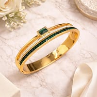 gold emerald stone bracelet for women