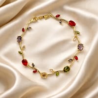 multicolor stone gold bracelet for women