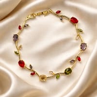 multicolor stone gold bracelet for women