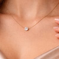solitaire stone pendant necklace