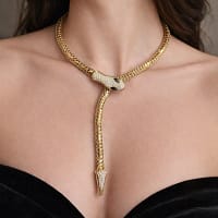 Luxury Gold Snake Wrap Statement Necklace for Women
