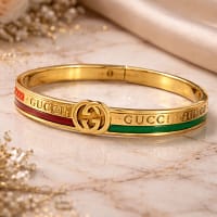 Luxury Italian Stripe Designer Gold Bracelet for Women