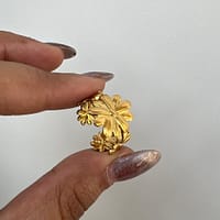 Elegant Gold Floral Statement Ring for Women with Flower Design
