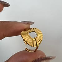Elegant Gold Shell Spiral Statement Ring for Women