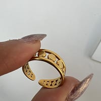 Elegant Gold Minimal Dot Adjustable Ring for Women
