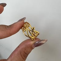Elegant Gold Abstract Statement Ring for Women with Modern Design