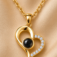 Anti Tarnish Heart Pendant Necklace