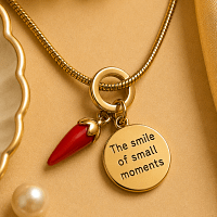 Red Horn Charm Pendant Necklace for Women