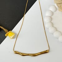 Golden Wave Bar Necklace