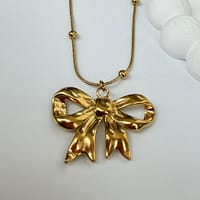Golden Bow Pendant Necklace