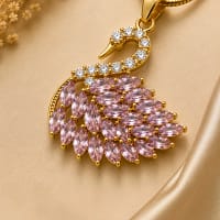 Purple Swan Pendant Necklace