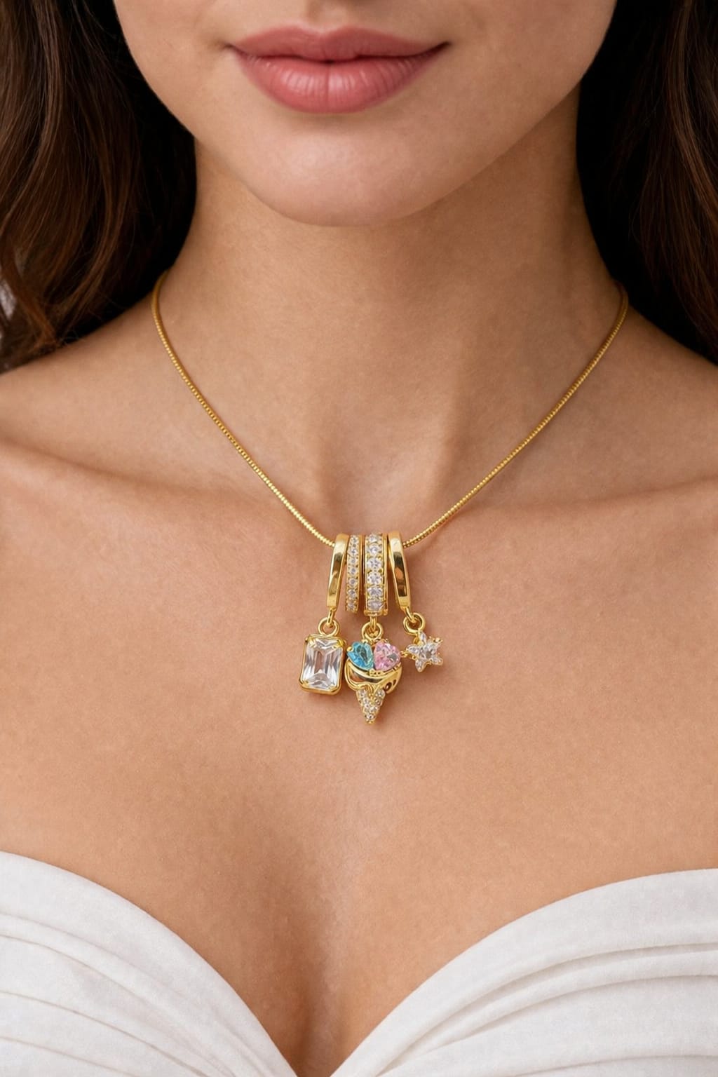 Aurielle Anti-Tarnish Multi Charm Necklace