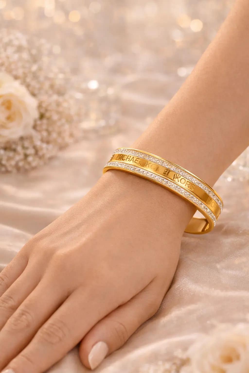 Luxury Crystal Line Gold Bracelet for Women - Image 2