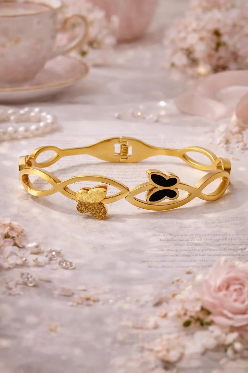 gold bracelet for women butterfly design stylish gold bangle