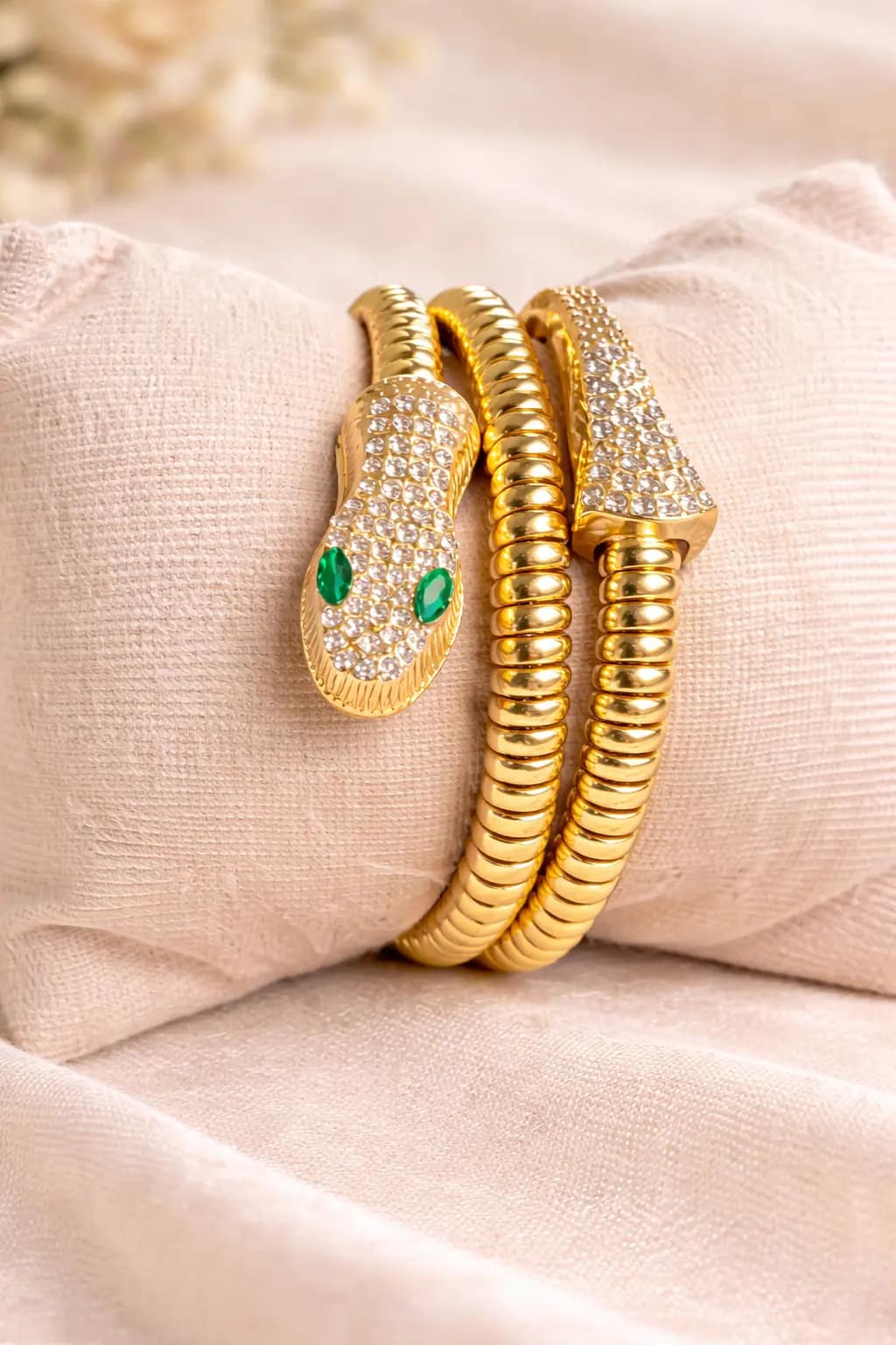 gold snake design bracelet for women