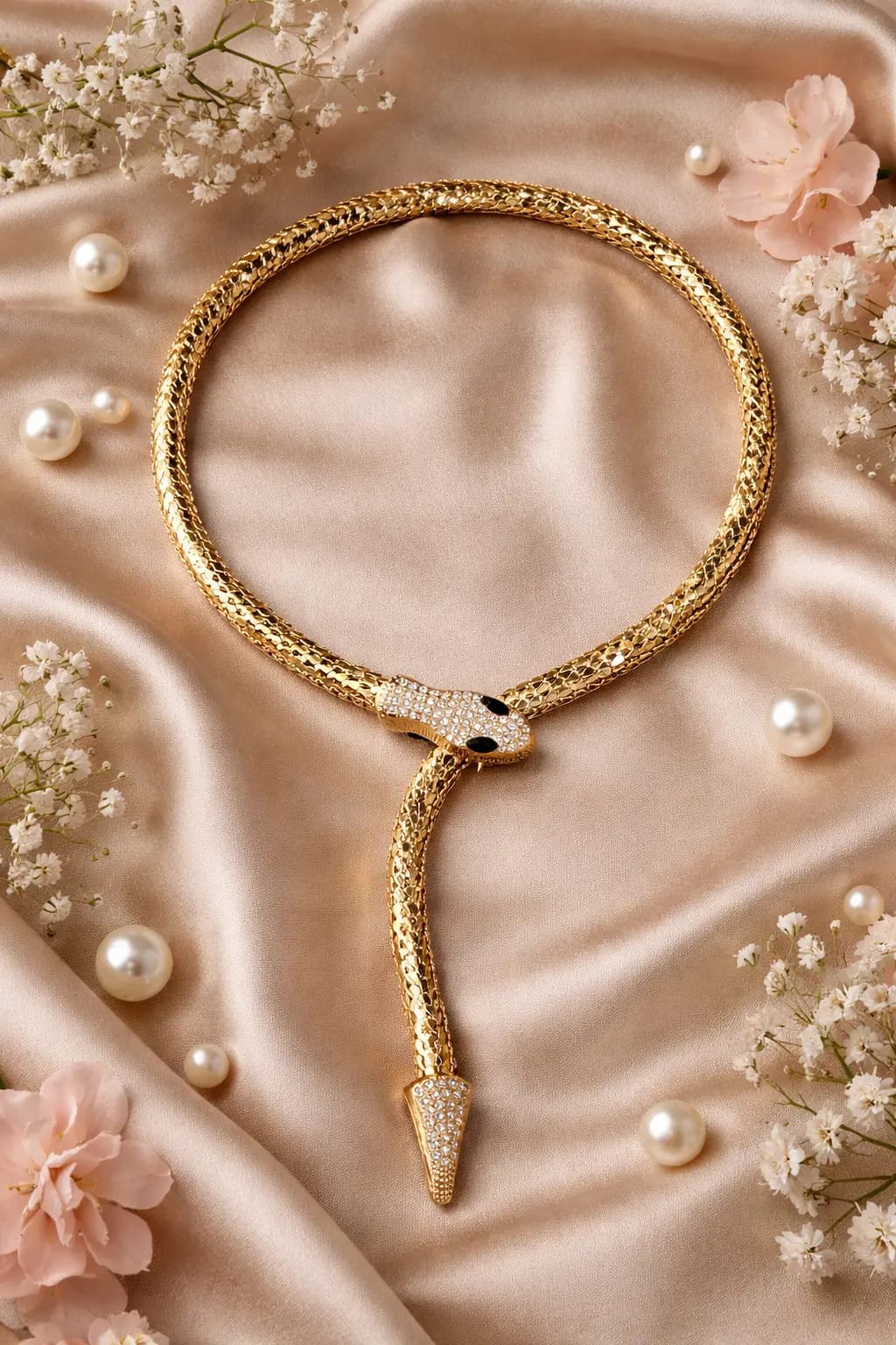 Luxury Gold Snake Wrap Statement Necklace for Women - Image 2