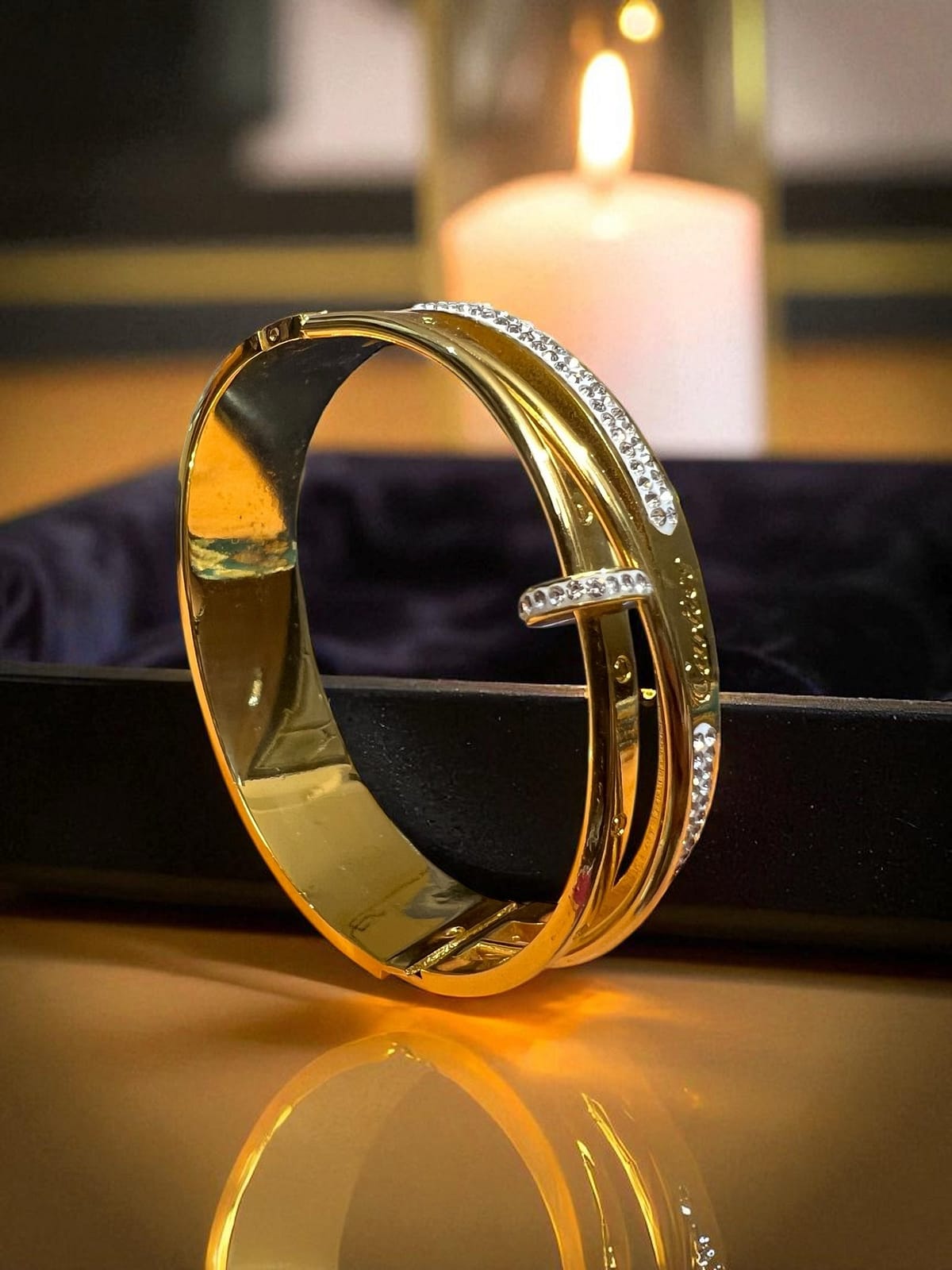 Royal Radiance Anti Tarnish Gold Plated Bracelet ( Standard Size ) - Image 2