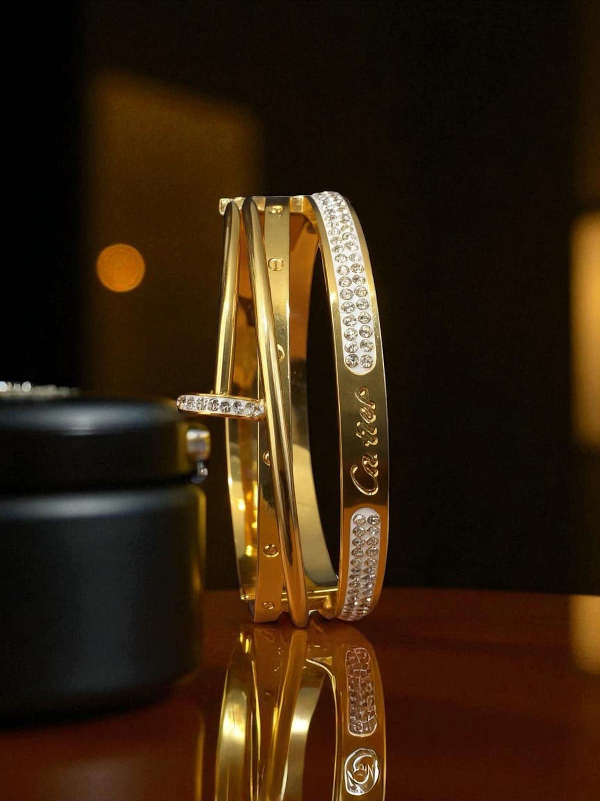 Royal Radiance Anti Tarnish Gold Plated Bracelet ( Standard Size ) - Image 3