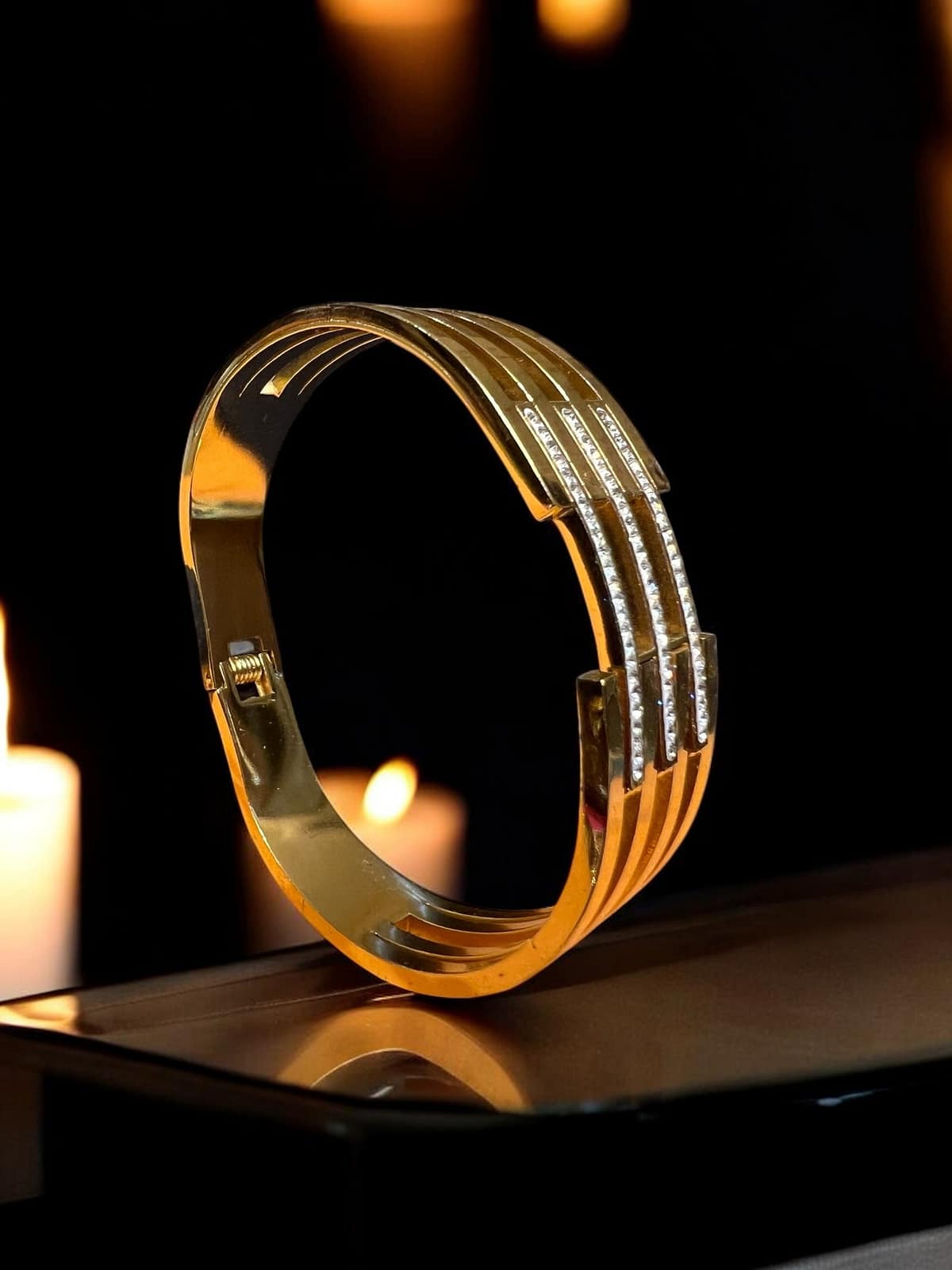 Elegance Lines Anti Tarnish Gold Plated Bracelet - Image 3