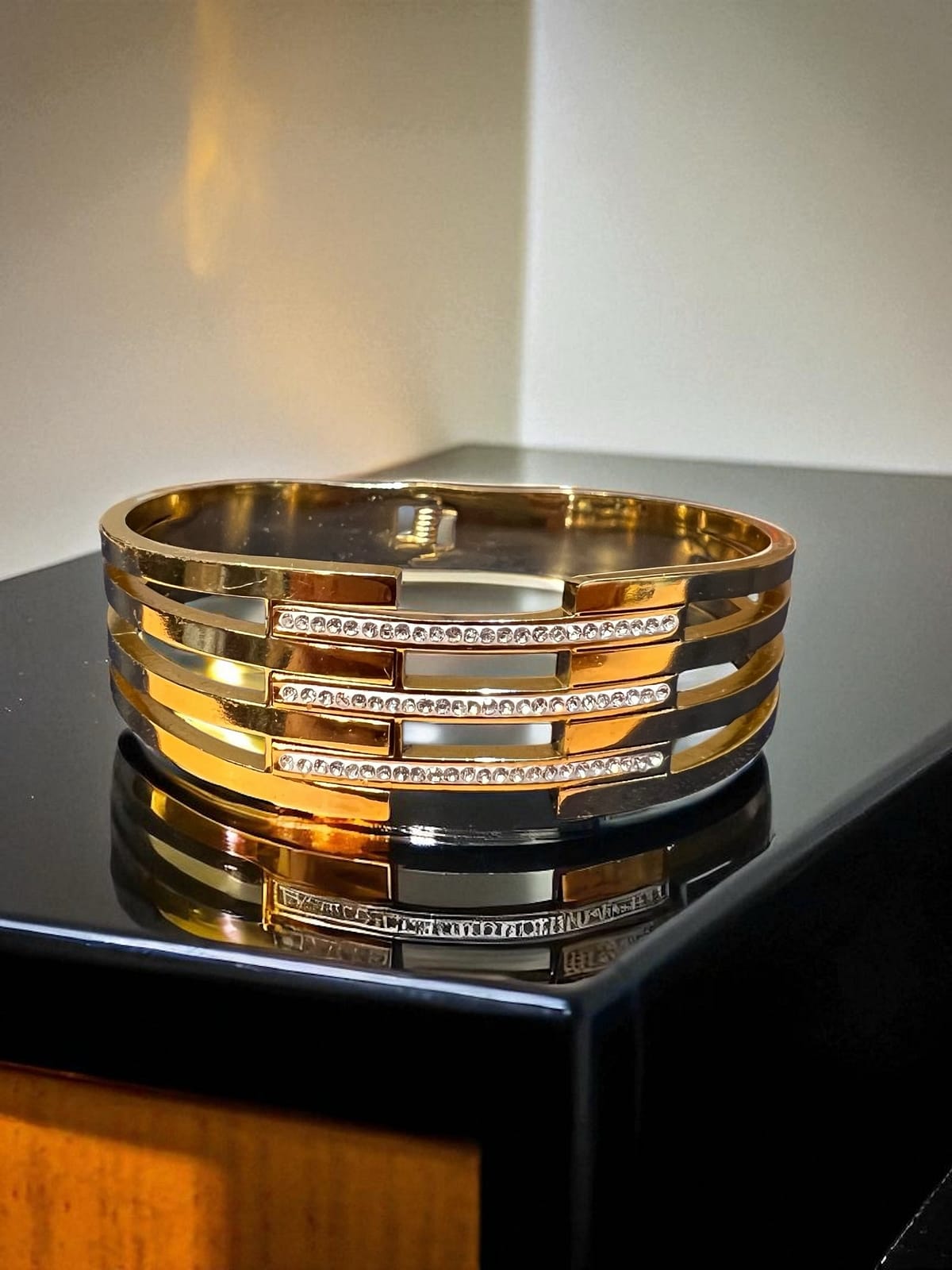 Elegance Lines Anti Tarnish Gold Plated Bracelet - Image 2