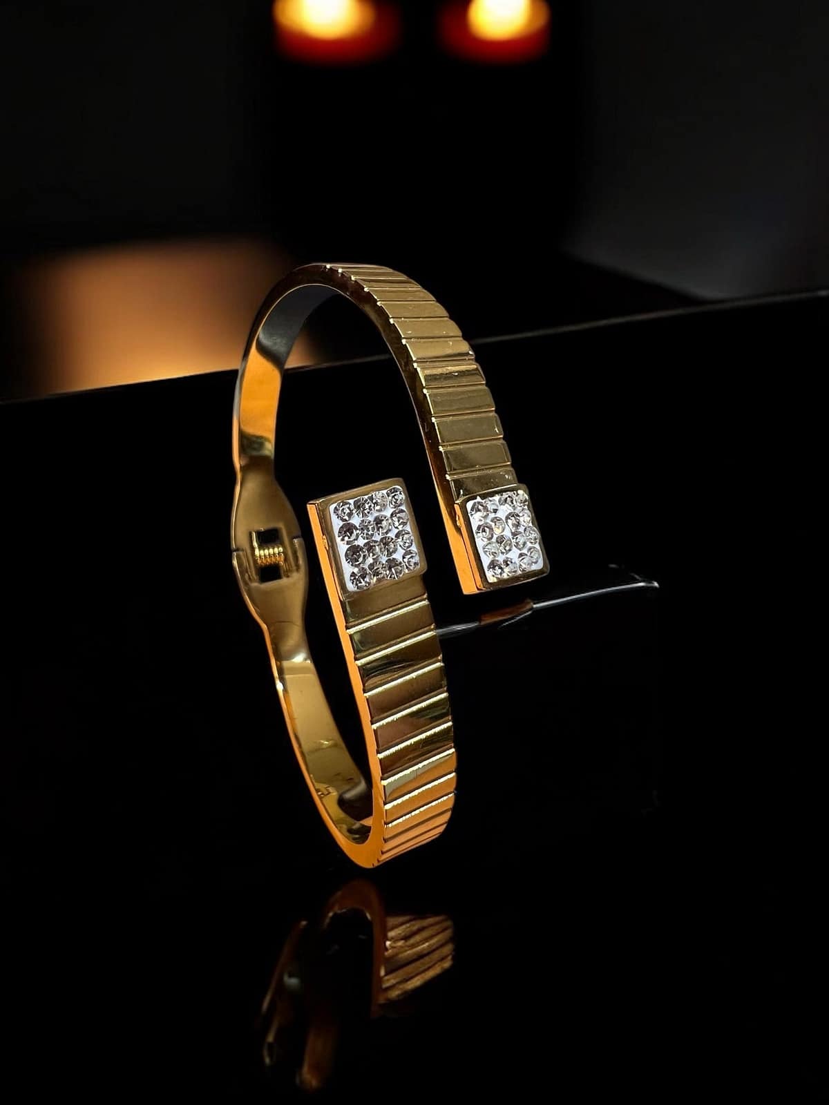 Square Spark Anti Tarnish Gold Plated Bracelet
