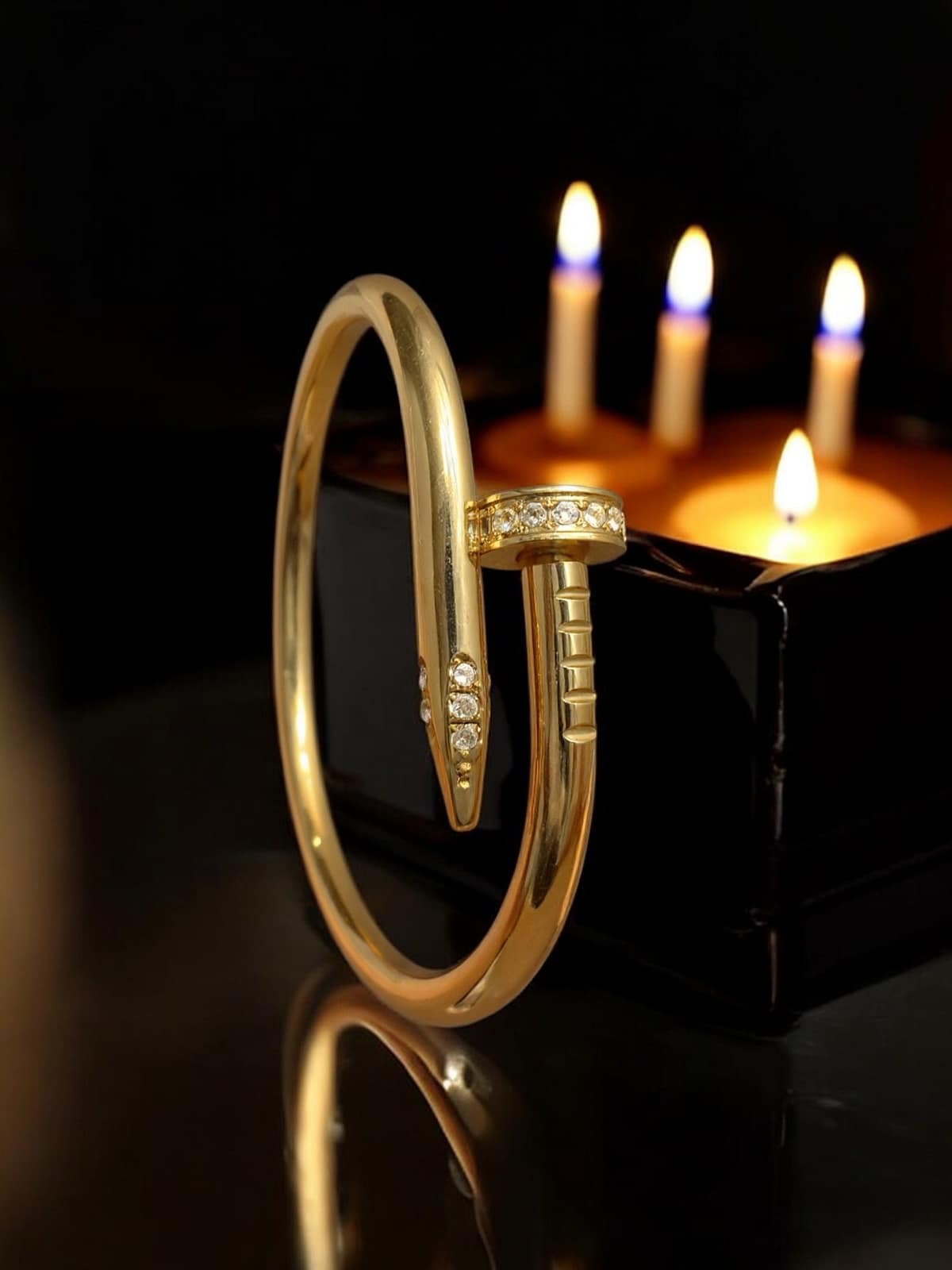 Nail Diamond Studded Bracelet - Image 2