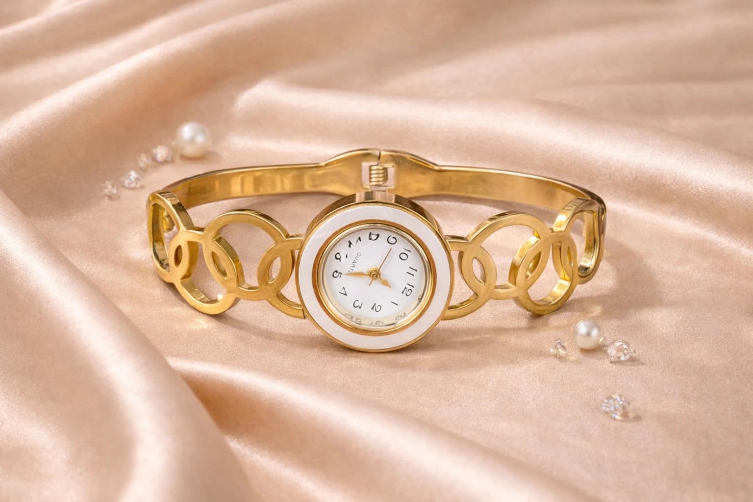 Gold Bracelet Style Analog Watch for Women – Elegant Quartz Wrist Watch - Image 3