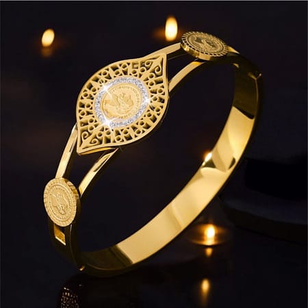 18K Gold Plated Ginni Coin Bracelet (Anti-Tarnish)