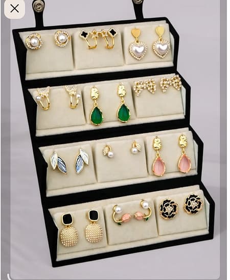 12 Pair Anti Tarnish Earrings Combo Box for Women