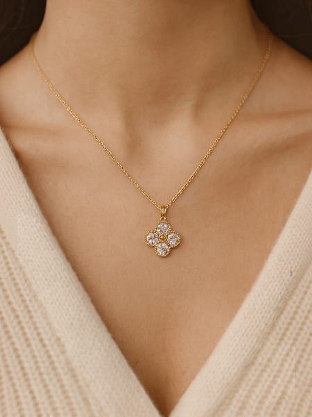 Blush Clover Gold Necklace