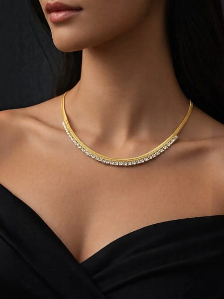 Elara Diamond-Line Anti-Tarnish Necklace |