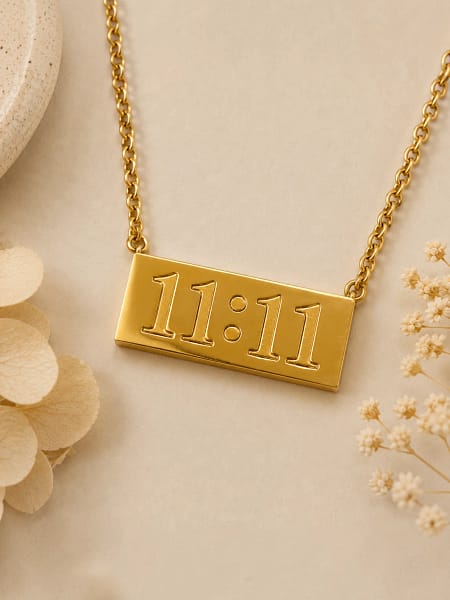1111 Angel Number Necklace Gold Plated Anti Tarnish Pendant