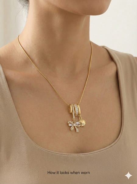 Bow Charm Anti-Tarnish Necklace