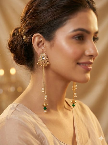 Minimal Pearl Chain Earrings for Festive Wear