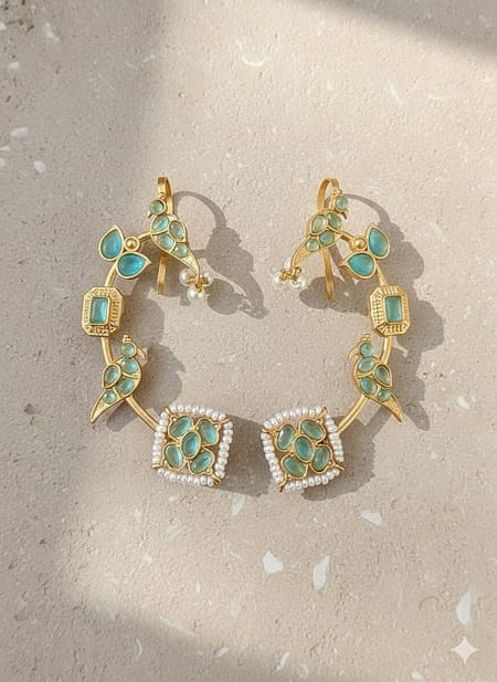 Zariya Ethnic Stone Earcuff Earrings