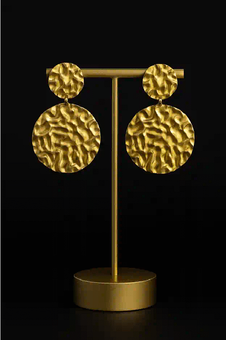 Textured Disc Statement Earrings