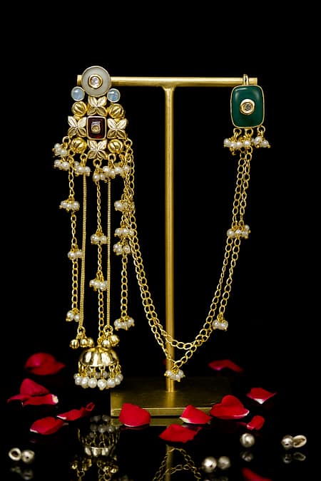 Noor-e-Kashmir Dual Stud Jhumar Earrings