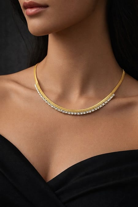 Elara Diamond-Line Anti-Tarnish Necklace |