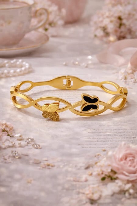 gold bracelet for women butterfly design stylish gold bangle