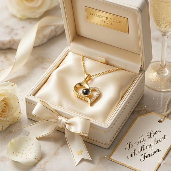 Anti Tarnish Heart Pendant Necklace Gift Box